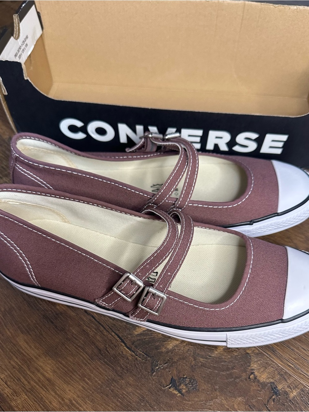 Converse Women’s Mary Jane Canvas Flats in Mauve Pink